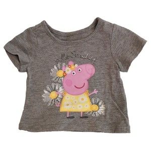 Toddler Size 18 Months Peppa Pig Short Sleeve Shirt Top  Gray NWOT